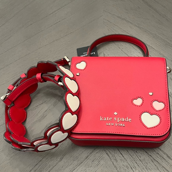 Kate Spade Red Staci Sweet Heart Square Crossbody Bag  NWT - Picture 5 of 8